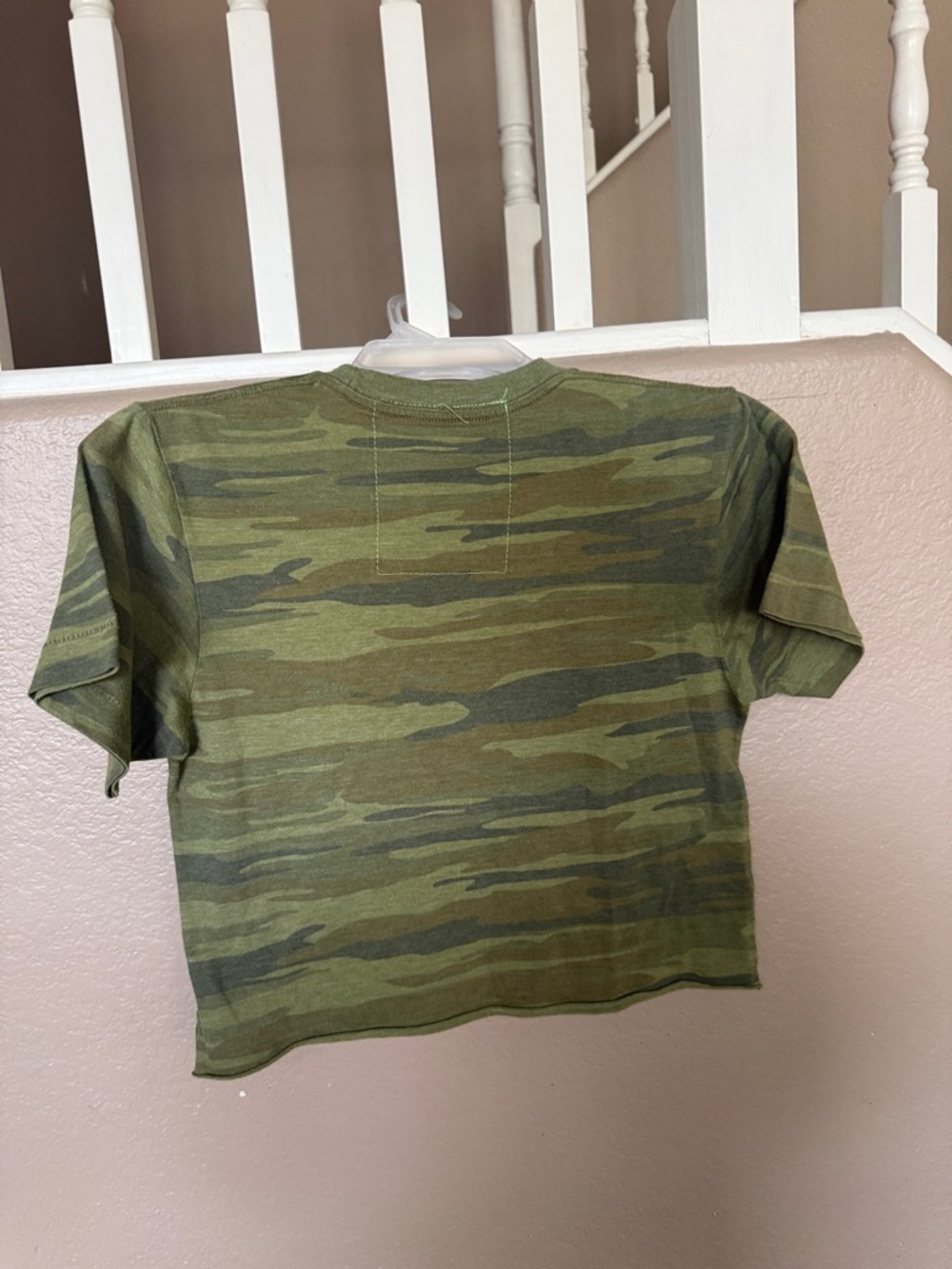 Aviator Nation Olive Camo Crop Tee with Yellow Lightning - Picture 4 of 4